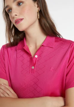Montagut Chemisiers Et Polos-Polo en Fil Lumière à motifs - Katleen 79-Rose vif
