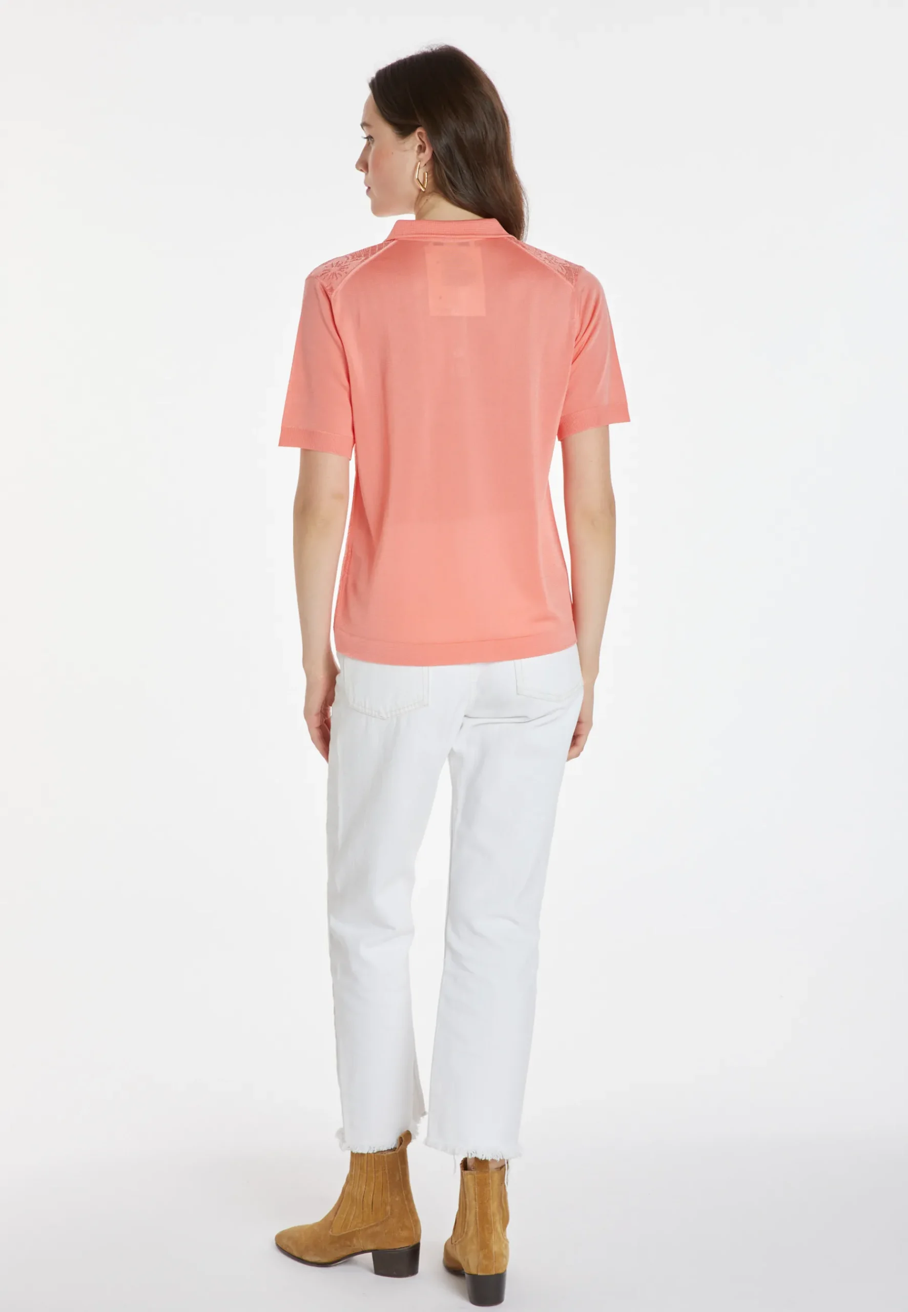 Montagut Chemisiers Et Polos-Polo en Fil Lumière à motifs - Karin 25-Rose moyen