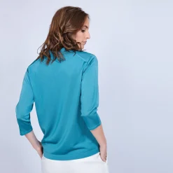 Montagut Chemisiers Et Polos-Polo en Fil Lumière - Muriel 22-Vert moyen