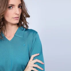 Montagut Chemisiers Et Polos-Polo en Fil Lumière - Muriel 22-Vert moyen