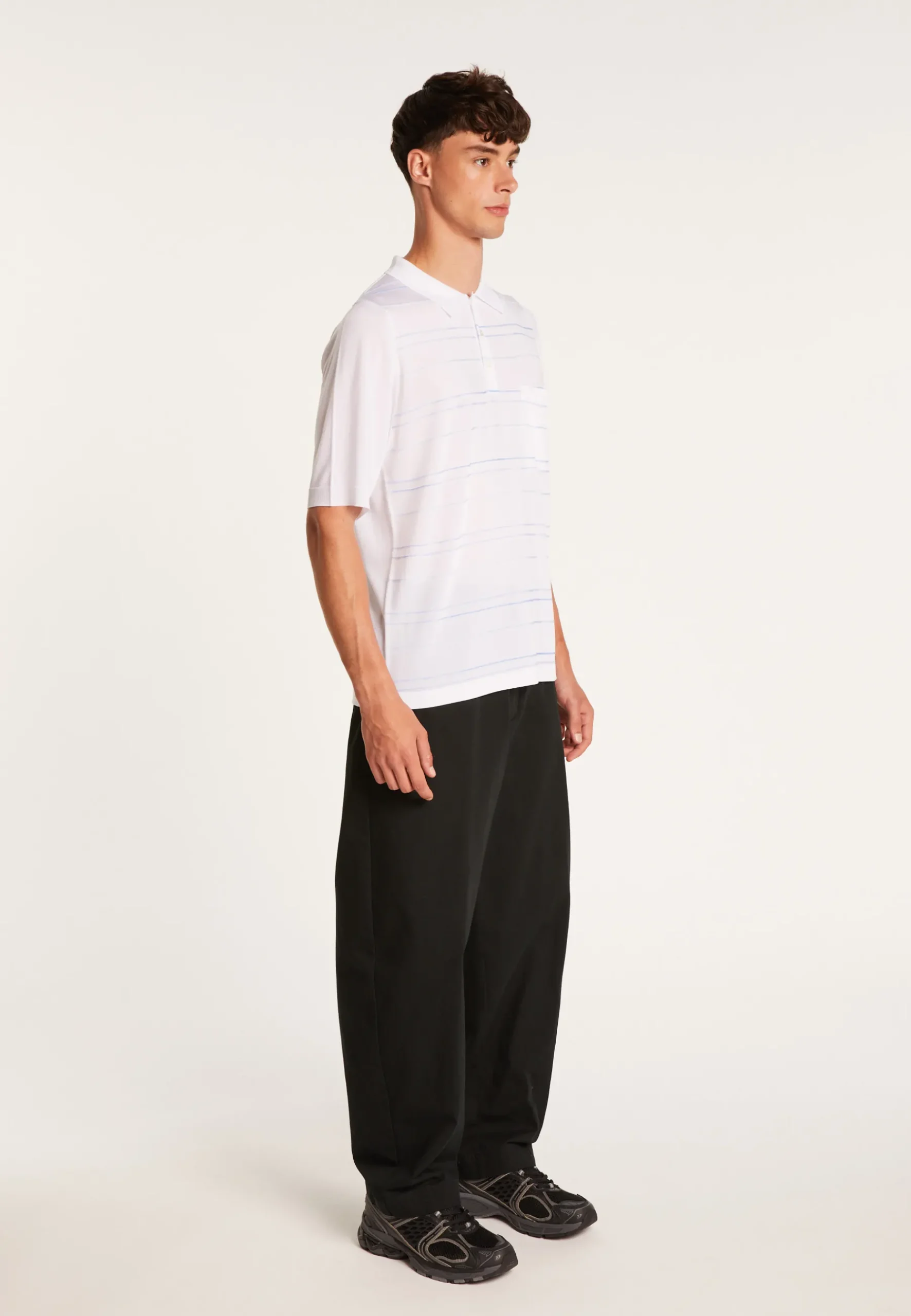 Montagut Polos Et T-Shirts-Polo en Fil Lumière à rayures - Aldo 02-Blanc