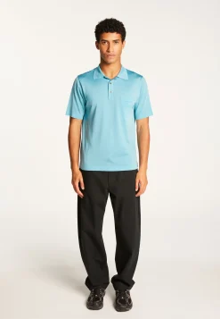 Montagut Polos Et T-Shirts-Polo en Fil Lumière - Vadim 04-Bleu clair