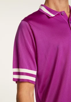 Montagut Le Fil Lumière®-Polo en fil lumière et rayures - Montmartre 16-Violet clair
