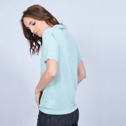 Montagut Chemisiers Et Polos-Polo en Fil Lumière manches courtes - Mélissa 23-Vert clair