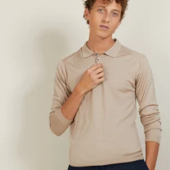 Montagut Polos Et T-Shirts-Polo en laine et soie - Bartev 13-Beige moyen