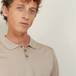 Montagut Polos Et T-Shirts-Polo en laine et soie - Bartev 13-Beige moyen