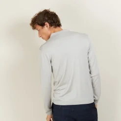 Montagut Polos Et T-Shirts-Polo en laine et soie - Bartev 11-Gris clair