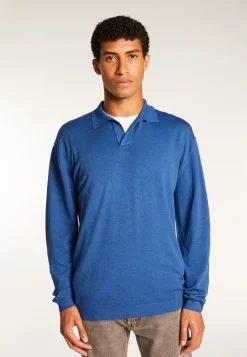 Montagut Pulls-Polo en laine mélangée - Thibaud 95-Bleu denim