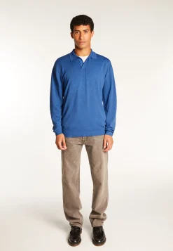 Montagut Pulls-Polo en laine mélangée - Thibaud 95-Bleu denim