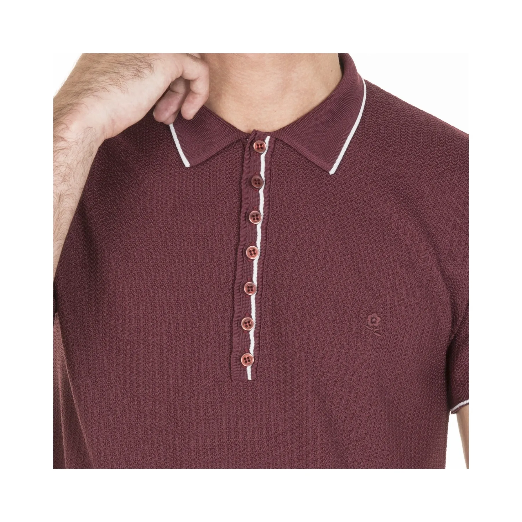 Montagut Le Fil Lumière®-Polo fantaisie Fil Lumière - Baldwin 51-Bordeaux