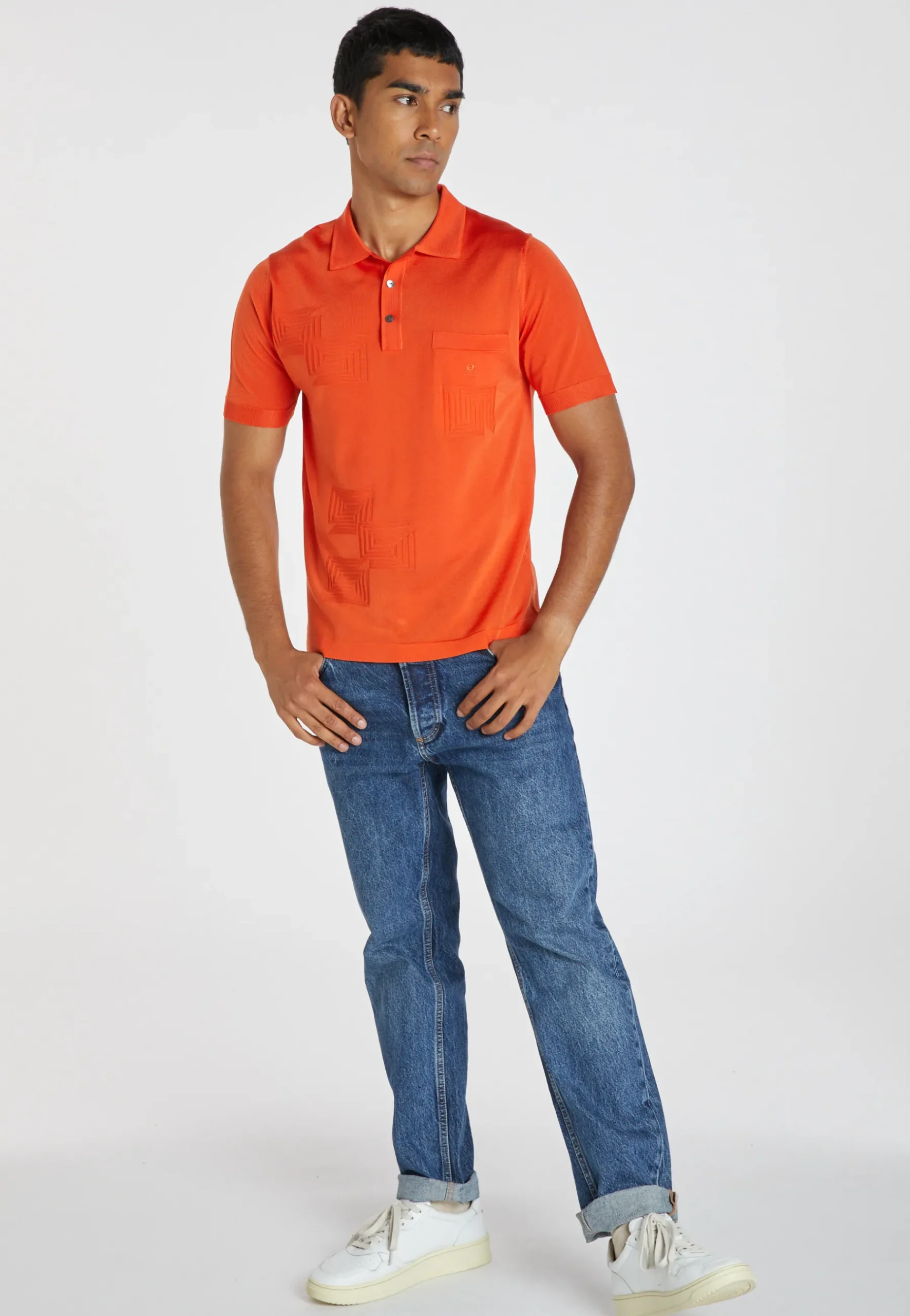 Montagut Polos Et T-Shirts-Polo Fil Lumière à motifs - Jordan 15-Orange