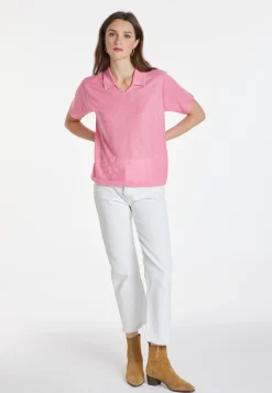 Montagut Chemisiers Et Polos-Polo Fil Lumière à motifs - Kristina 24-Rose clair
