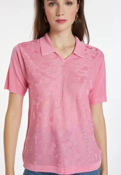 Montagut Chemisiers Et Polos-Polo Fil Lumière à motifs - Kheira 24-Rose clair