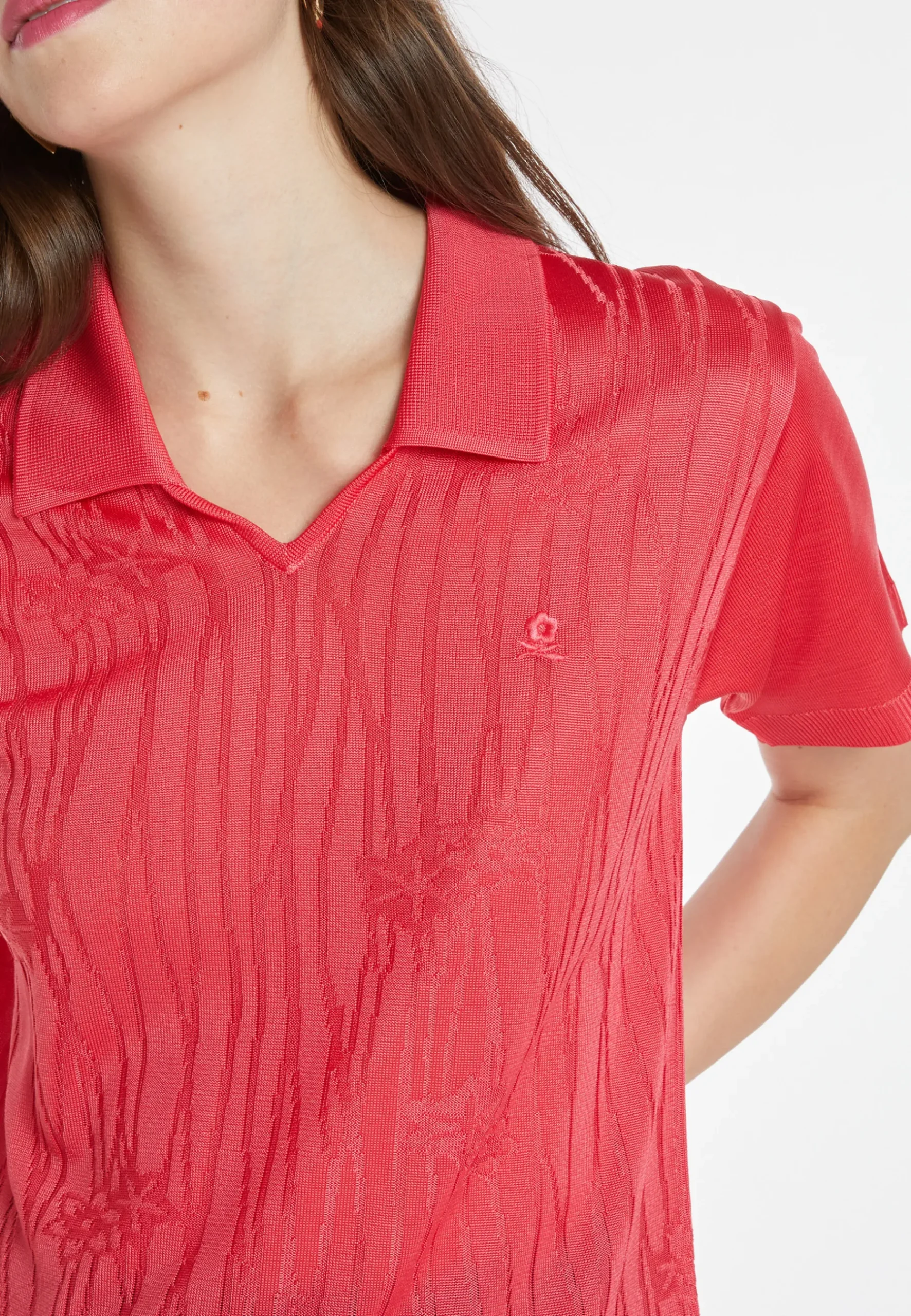 Montagut Chemisiers Et Polos-Polo Fil Lumière à motifs - Kyara 52-Rouge