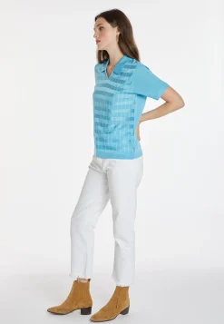 Montagut Chemisiers Et Polos-Polo Fil Lumière à motifs - Kelsey 04-Bleu clair