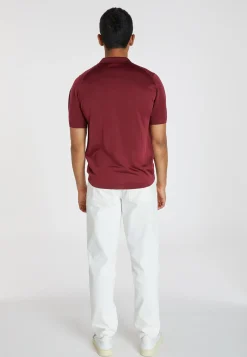 Montagut Le Fil Lumière®-Polo Fil Lumière à motifs - Albini 51-Bordeaux
