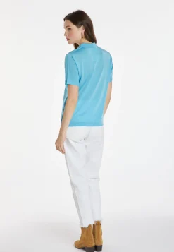 Montagut Chemisiers Et Polos-Polo Fil Lumière à motifs - Kelsey 04-Bleu clair