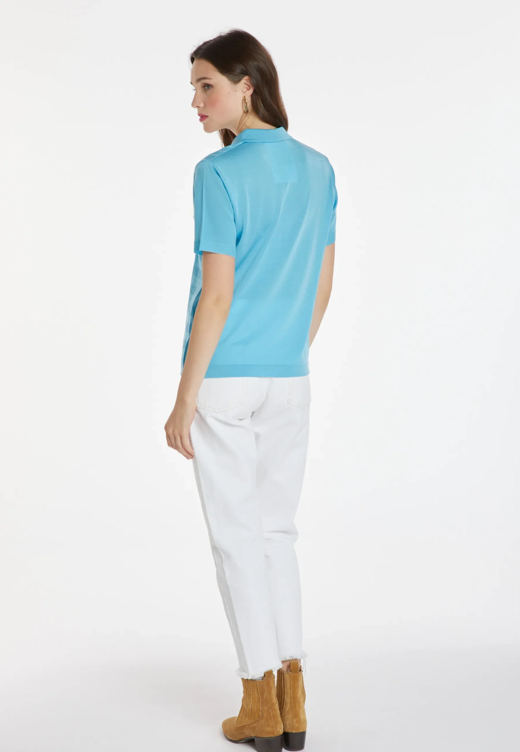 Montagut Chemisiers Et Polos-Polo Fil Lumière à motifs - Kelsey 04-Bleu clair