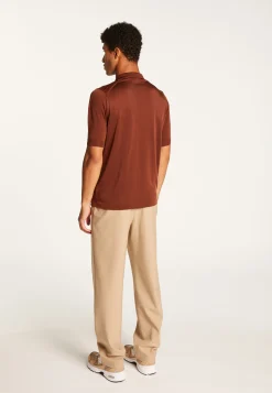 Montagut Le Fil Lumière®-Polo Fil Lumière à motifs - Alec 46-Marron clair