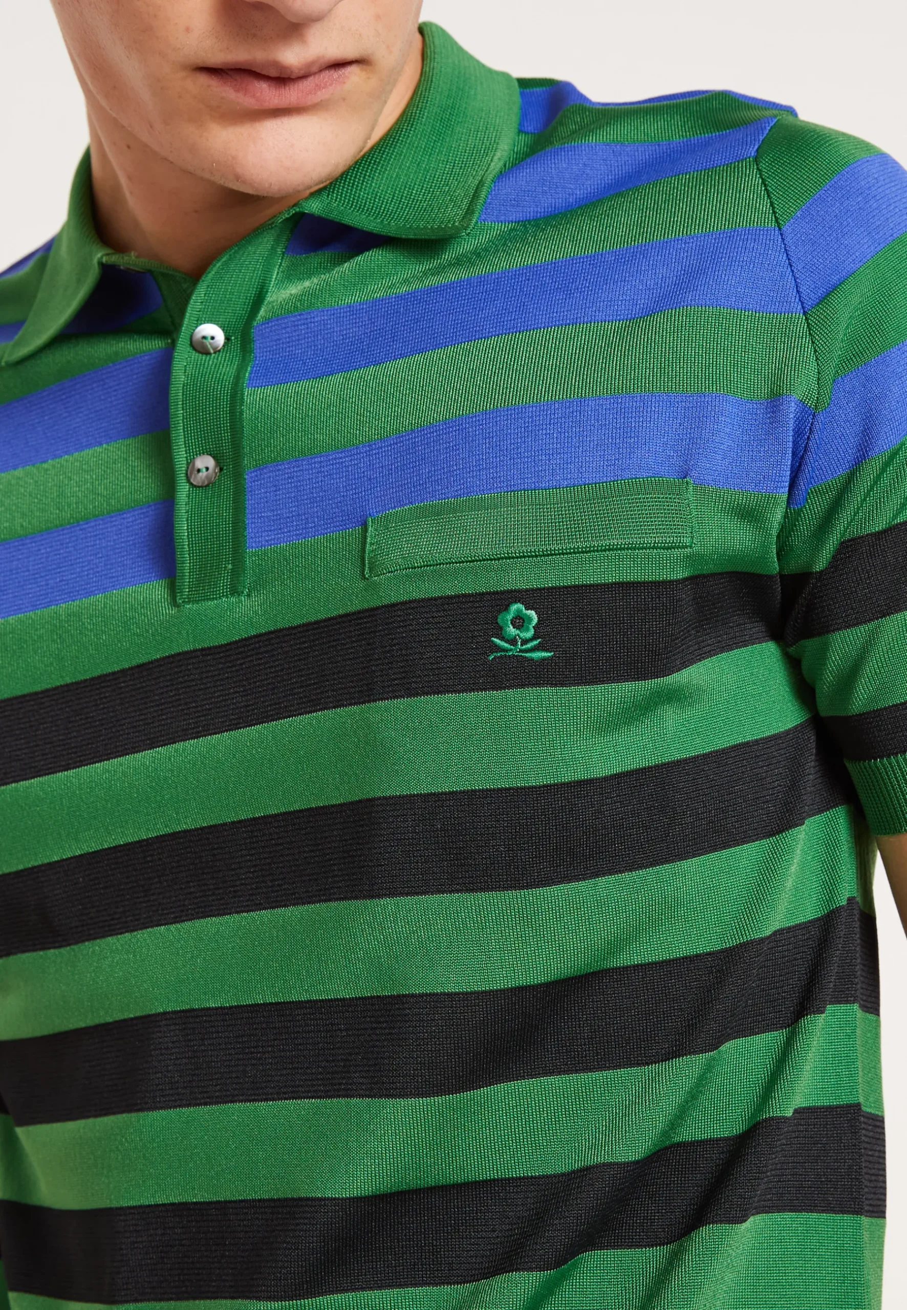 Montagut Polos Et T-Shirts-Polo Fil Lumière à rayures - Frederico 22-Vert moyen