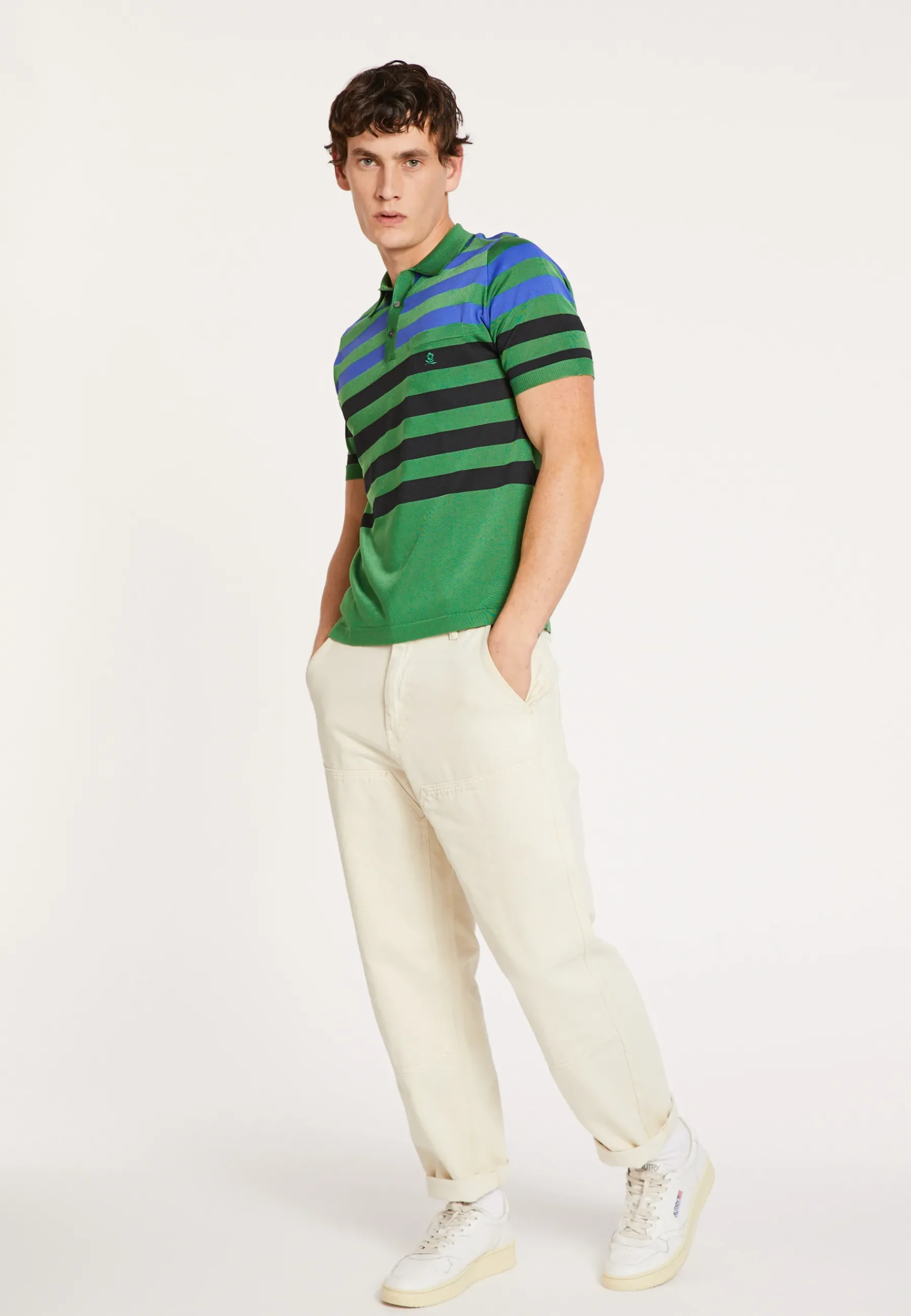 Montagut Polos Et T-Shirts-Polo Fil Lumière à rayures - Frederico 22-Vert moyen