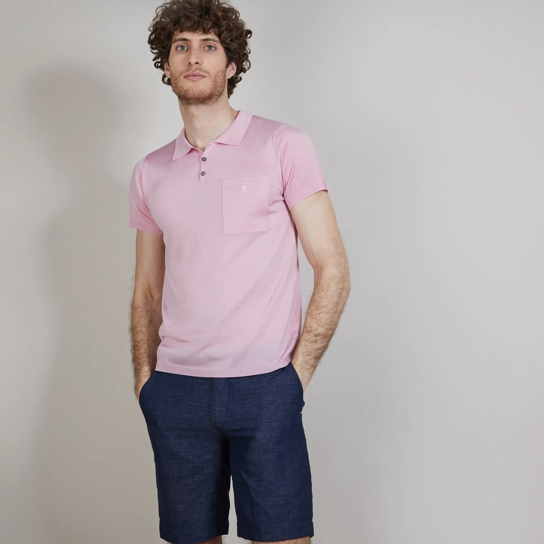 Montagut Polos Et T-Shirts-Polo Fil Lumière poche avant - Blaze 25-Rose moyen