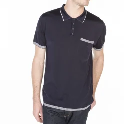 Montagut Polos Et T-Shirts-Polo fines rayures Fil Lumière - Basso 05-Bleu marine