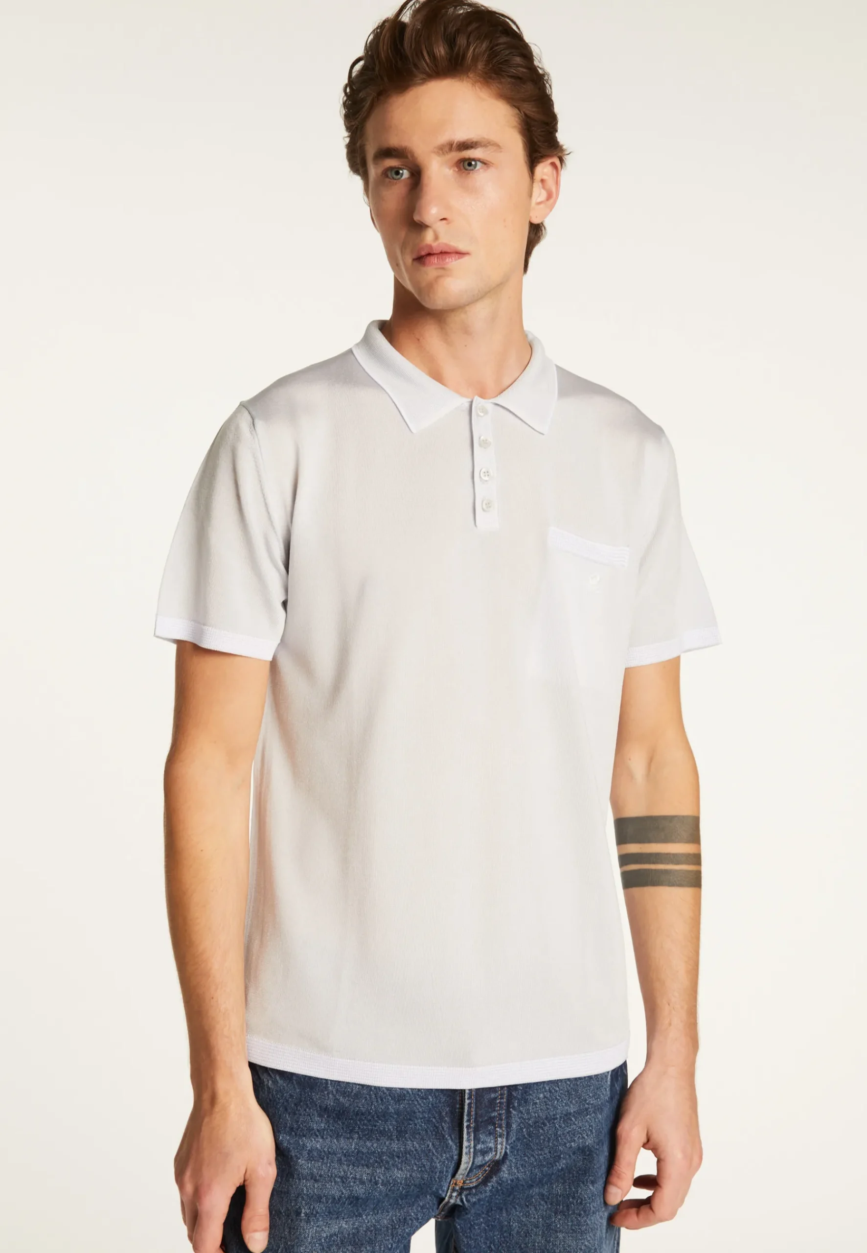 Montagut Polos Et T-Shirts-Polo fines rayures Fil Lumière - Basso 11-Gris clair