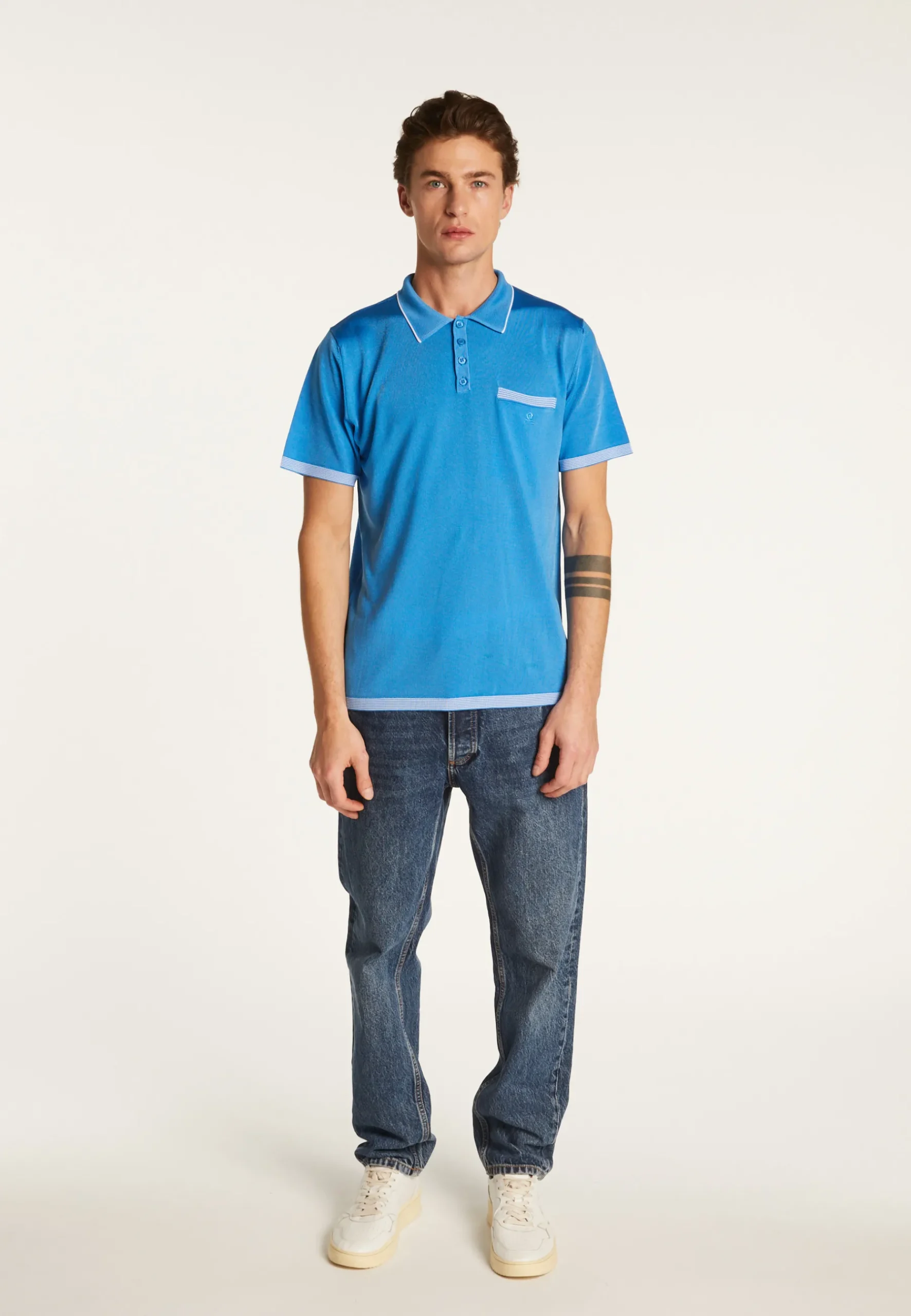 Montagut Polos Et T-Shirts-Polo fines rayures Fil Lumière - Basso 48-Bleu roi
