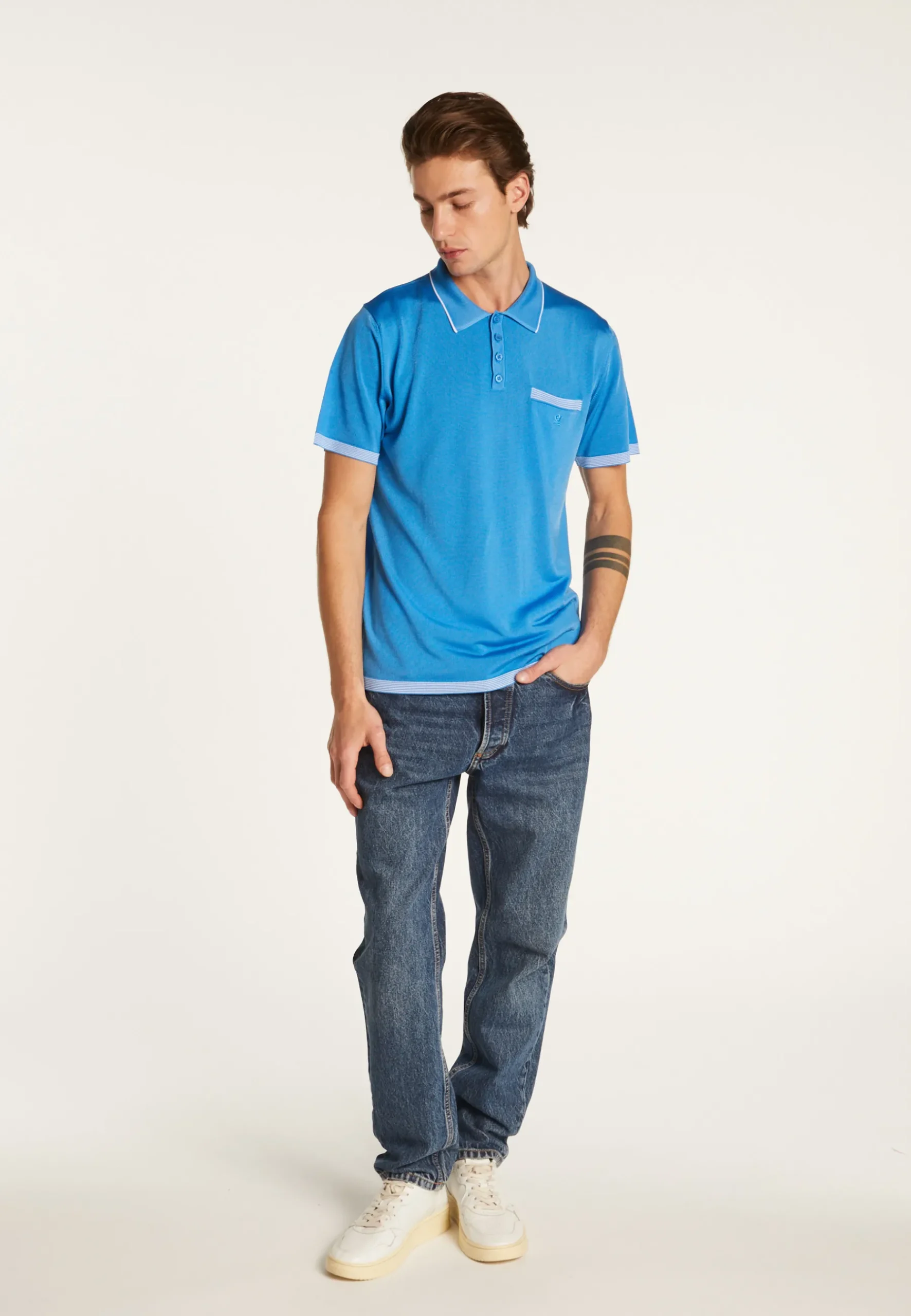 Montagut Polos Et T-Shirts-Polo fines rayures Fil Lumière - Basso 48-Bleu roi