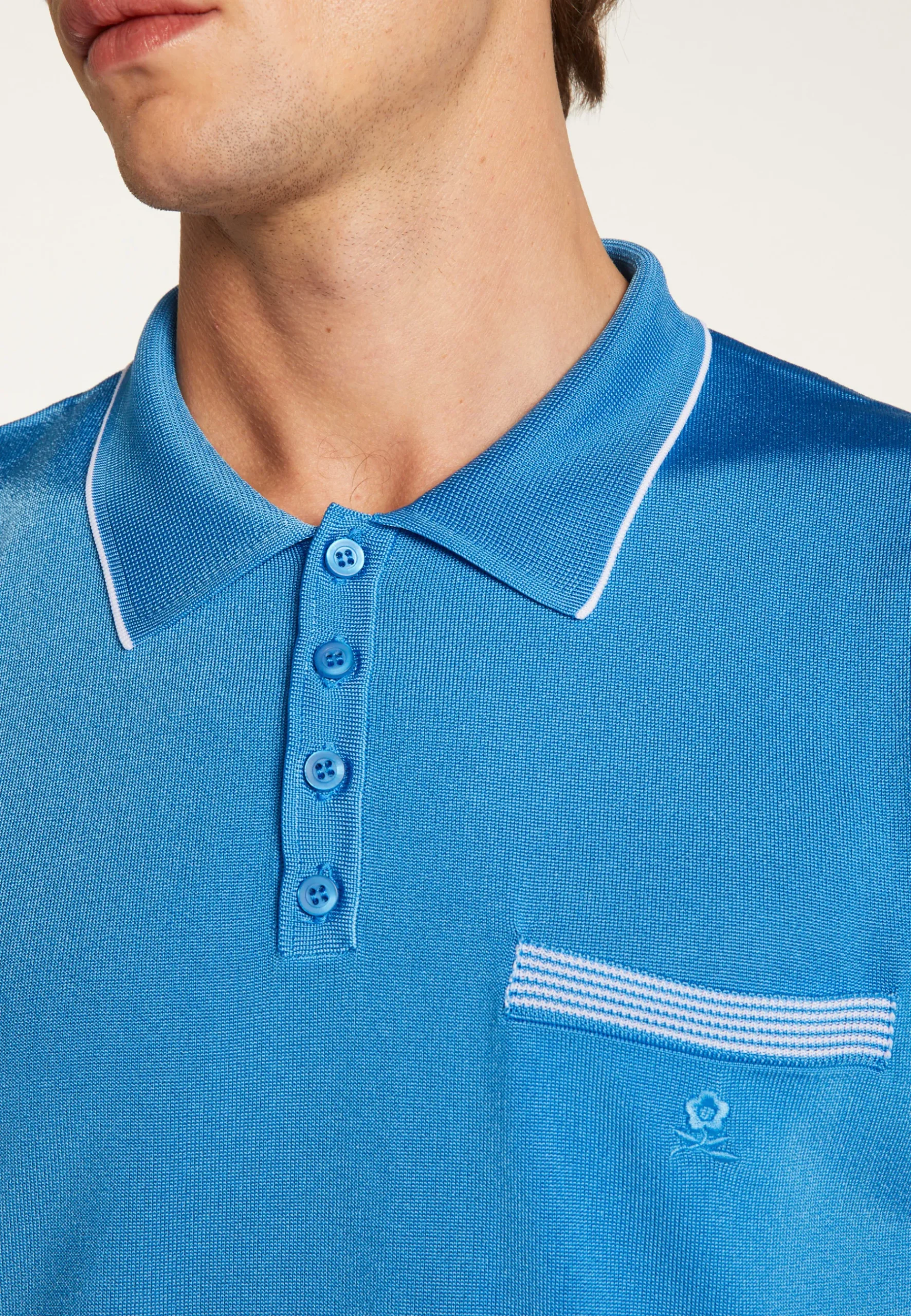 Montagut Polos Et T-Shirts-Polo fines rayures Fil Lumière - Basso 48-Bleu roi
