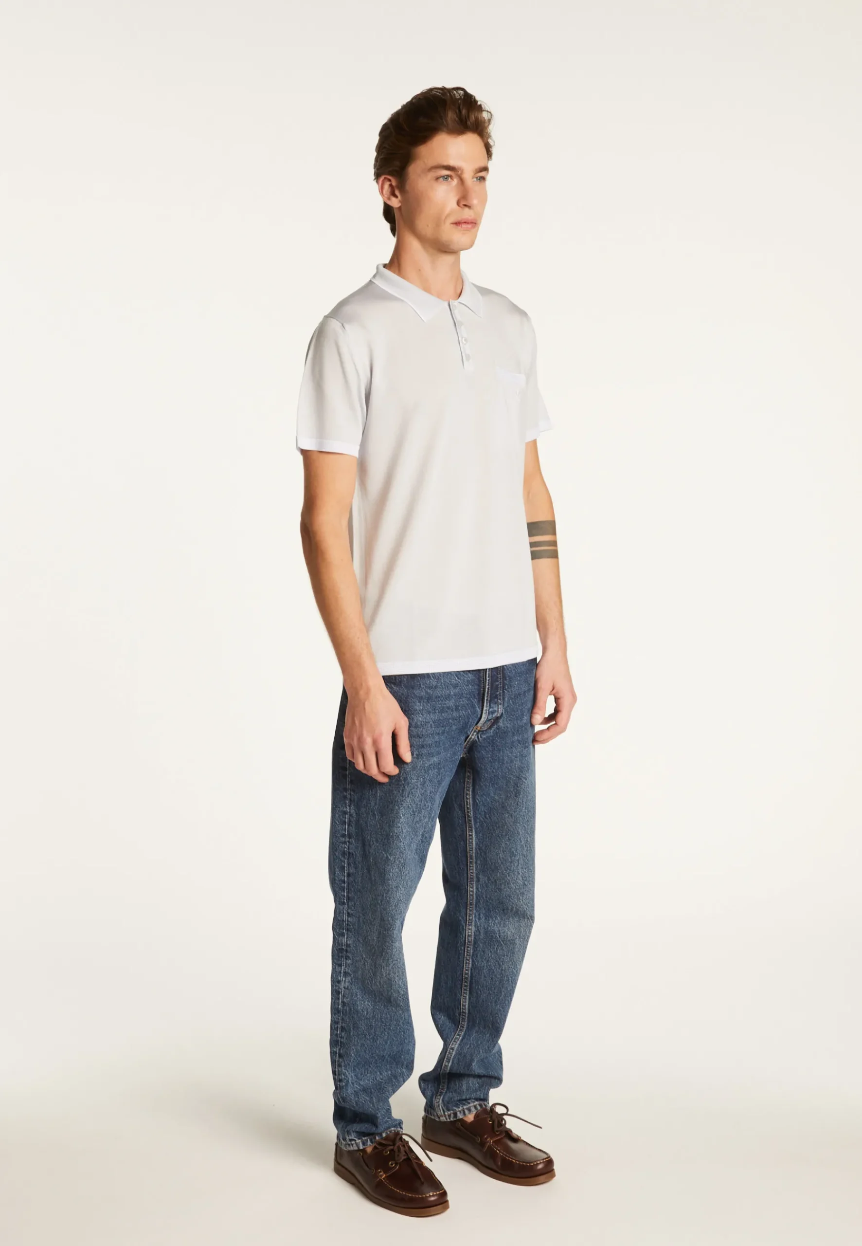 Montagut Polos Et T-Shirts-Polo fines rayures Fil Lumière - Basso 11-Gris clair