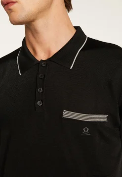 Montagut Polos Et T-Shirts-Polo fines rayures Fil Lumière - Basso 01-Noir