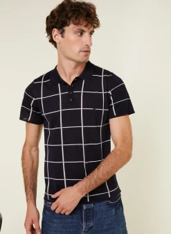 Montagut Chemises-Polo homme carreaux Fil Lumière - Marin 05-Bleu marine