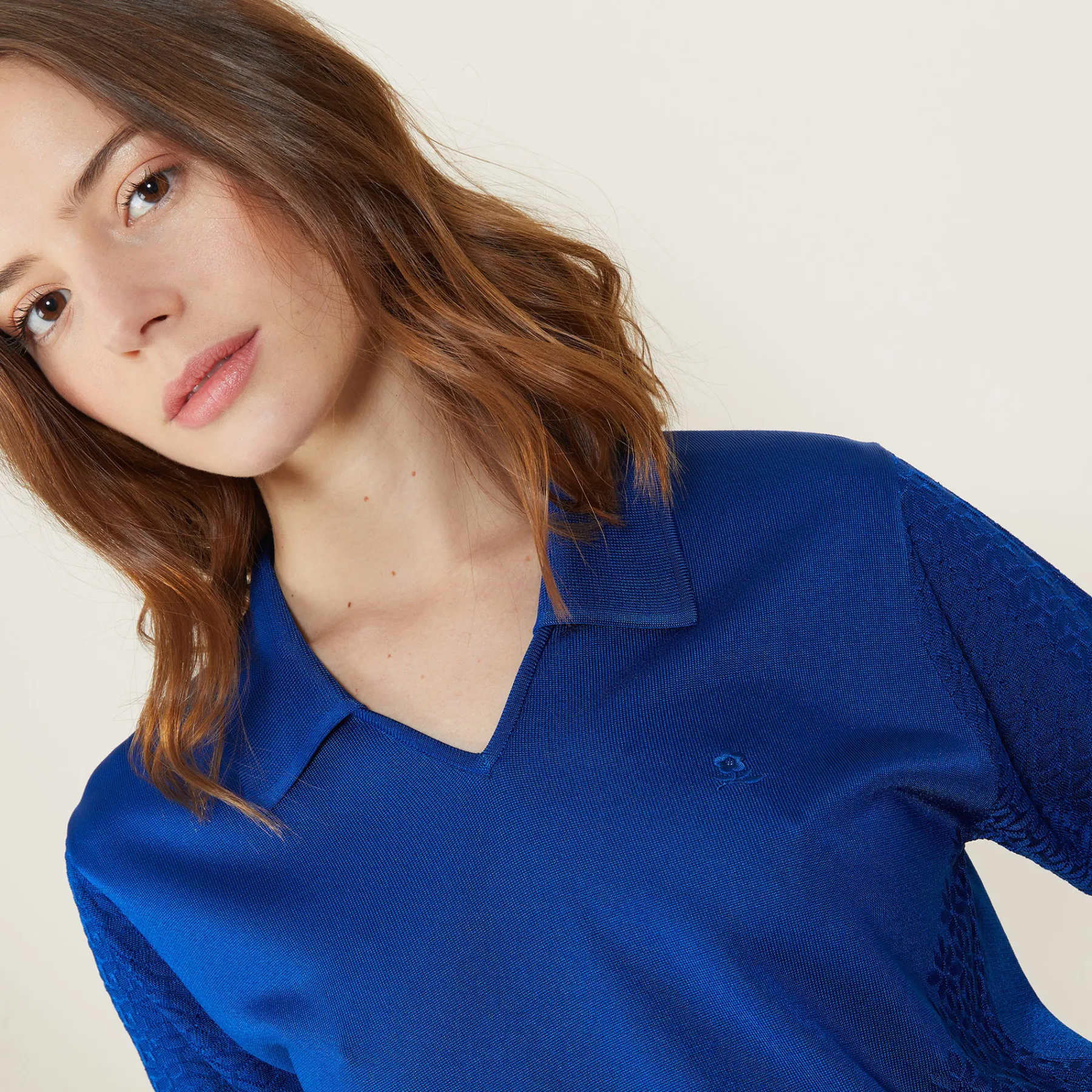 Montagut Polos Et T-Shirts-Polo manches courtes à motifs - Angie 75-Bleu nuit