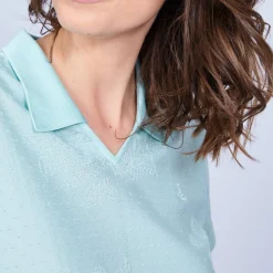 Montagut Chemisiers Et Polos-Polo manches courtes en Fil Lumière - Marjorie 23-Vert clair