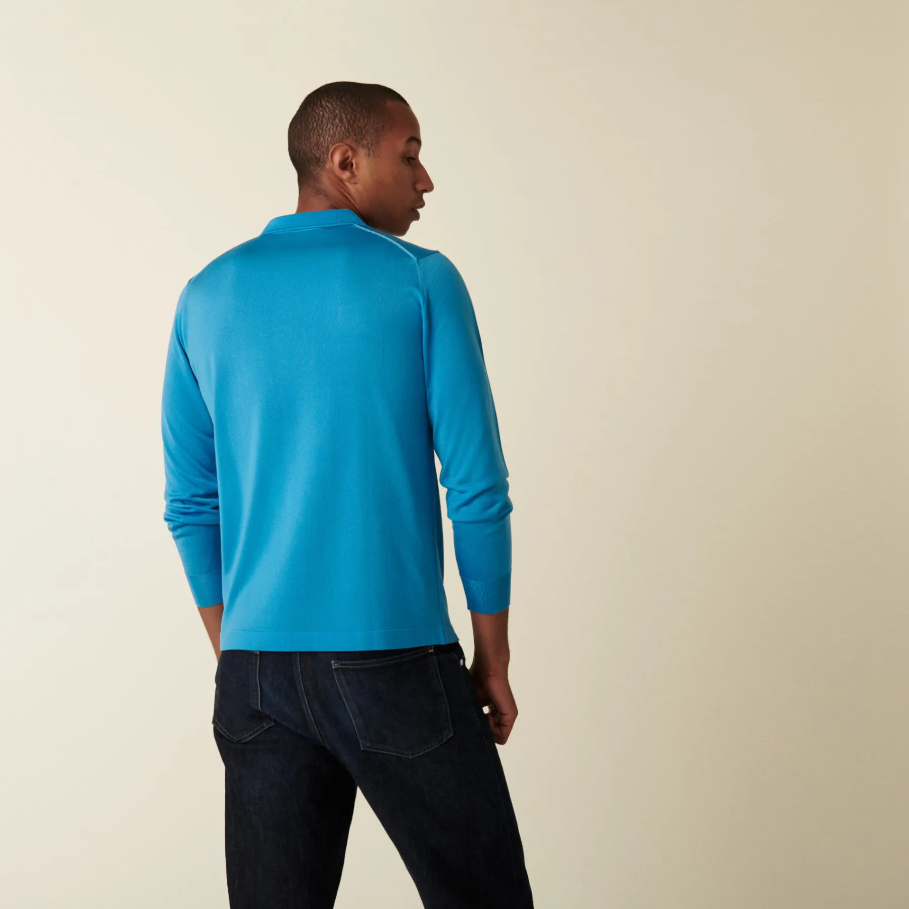 Montagut Polos Et T-Shirts-Polo manches longues en Fil Lumière à motifs arrondis - Defi 06-Bleu moyen