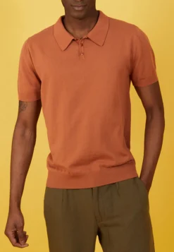 Montagut Polos Et T-Shirts-Polo uni en coton sec - Bank 46-Marron clair