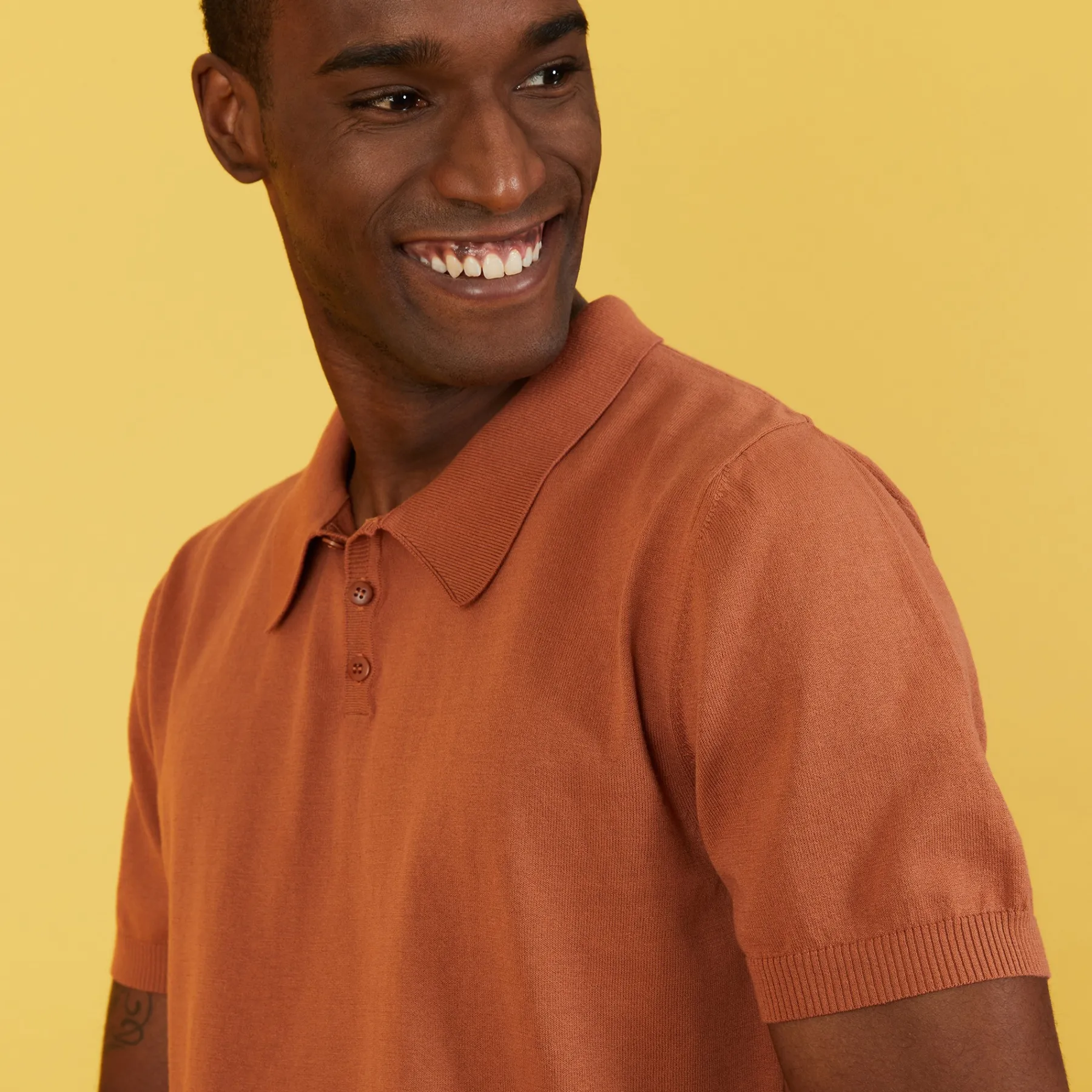 Montagut Polos Et T-Shirts-Polo uni en coton sec - Bank 46-Marron clair