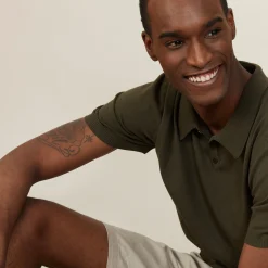 Montagut Polos Et T-Shirts-Polo uni en coton sec - Bank 83-Kaki