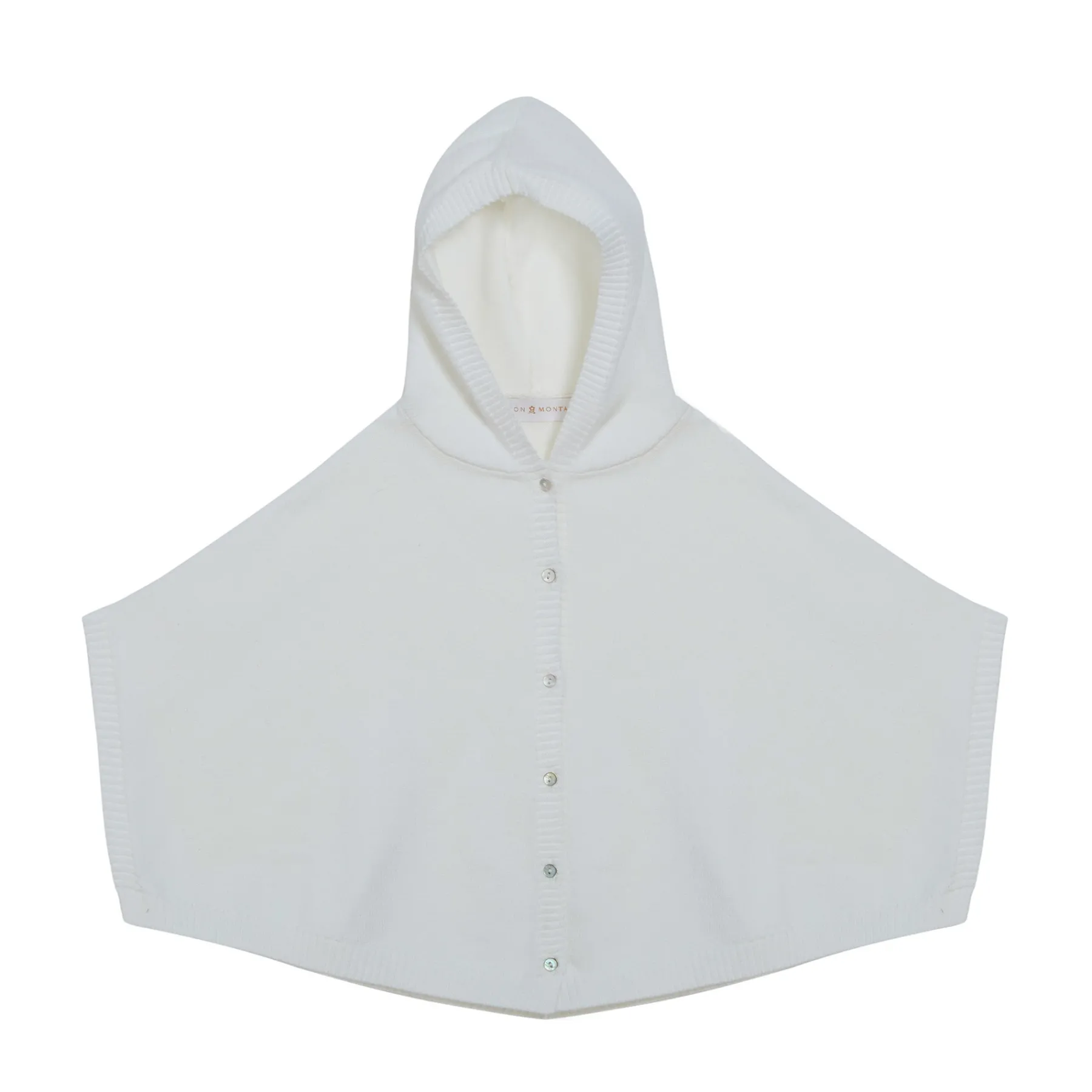 Montagut Cadeaux De Naissance-Poncho bébé en 100% coton bio - Flore 02-Blanc