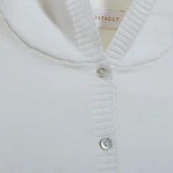 Montagut Cadeaux De Naissance-Poncho bébé en 100% coton bio - Flore 02-Blanc