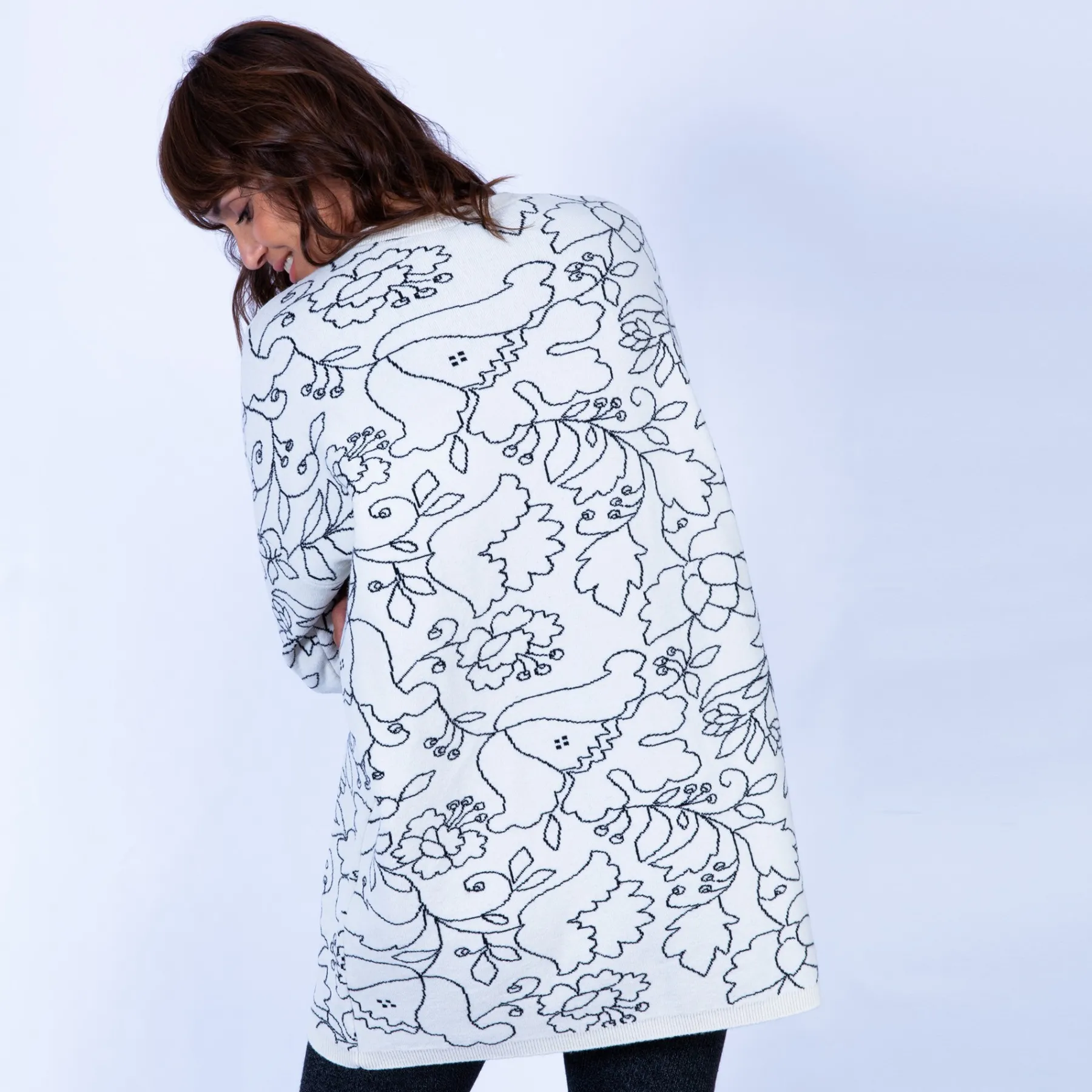 Montagut Pulls-Pull à fleurs Maison x Maison Martin Morel - Garulla 01-Noir