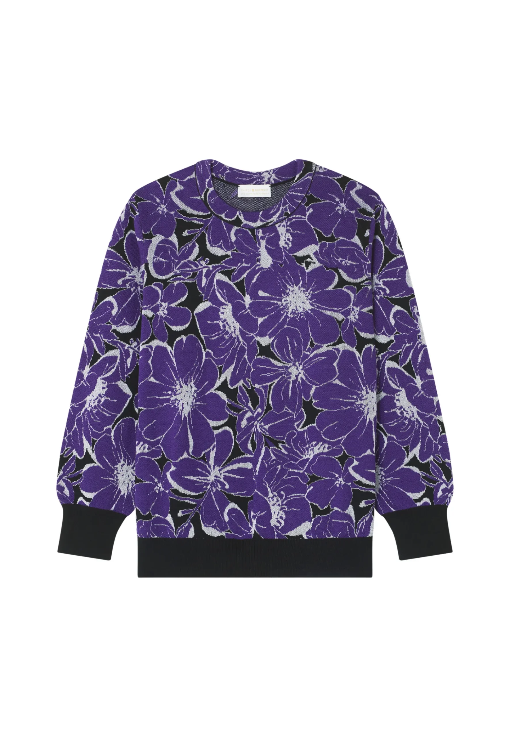 Montagut Pulls-Pull à motifs en laine mérinos - Cassiopé 17-Violet