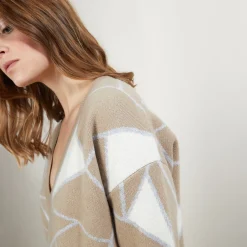 Montagut Pulls-Pull à motifs géométriques en cachemire - Felixa 13-Beige moyen