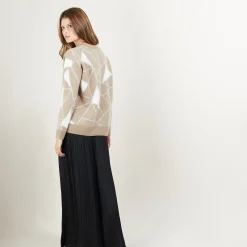 Montagut Pulls-Pull à motifs géométriques en cachemire - Felixa 13-Beige moyen