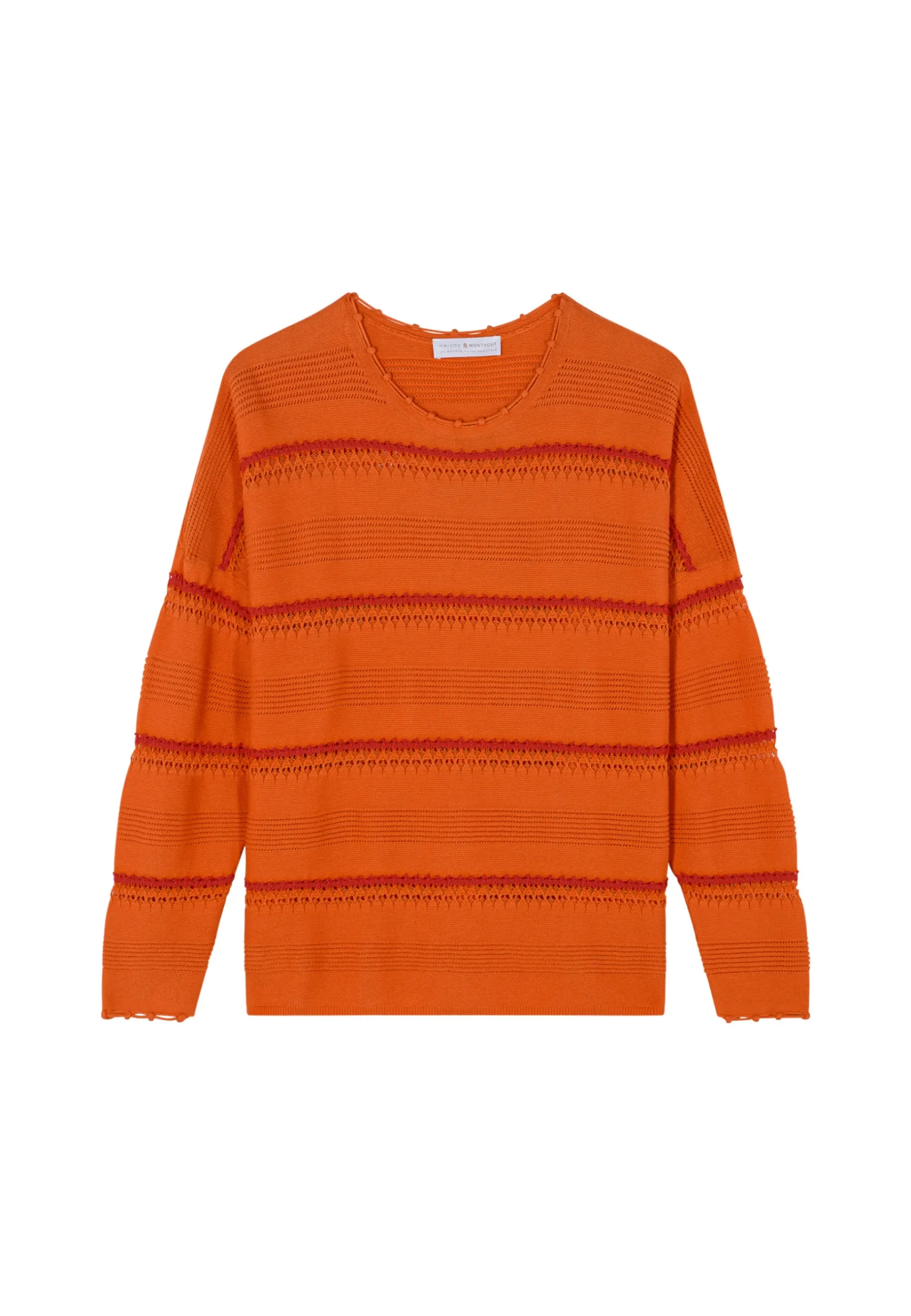 Montagut Pulls-Pull à rayures en coton - Luna 15-Orange