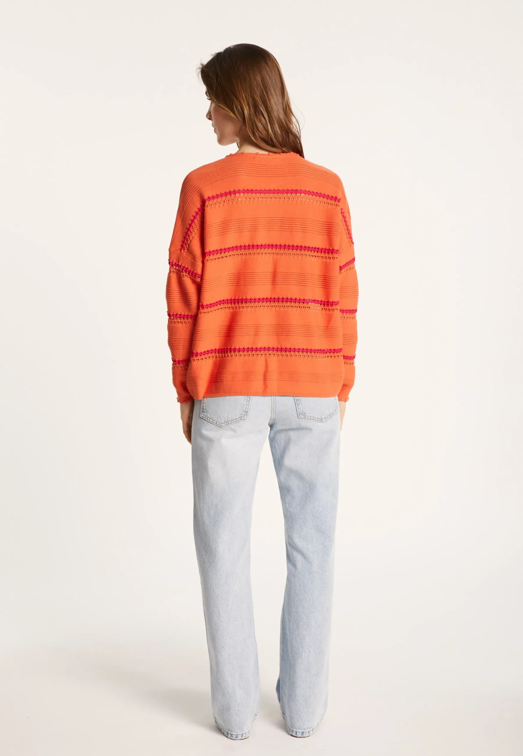 Montagut Pulls-Pull à rayures en coton - Luna 15-Orange