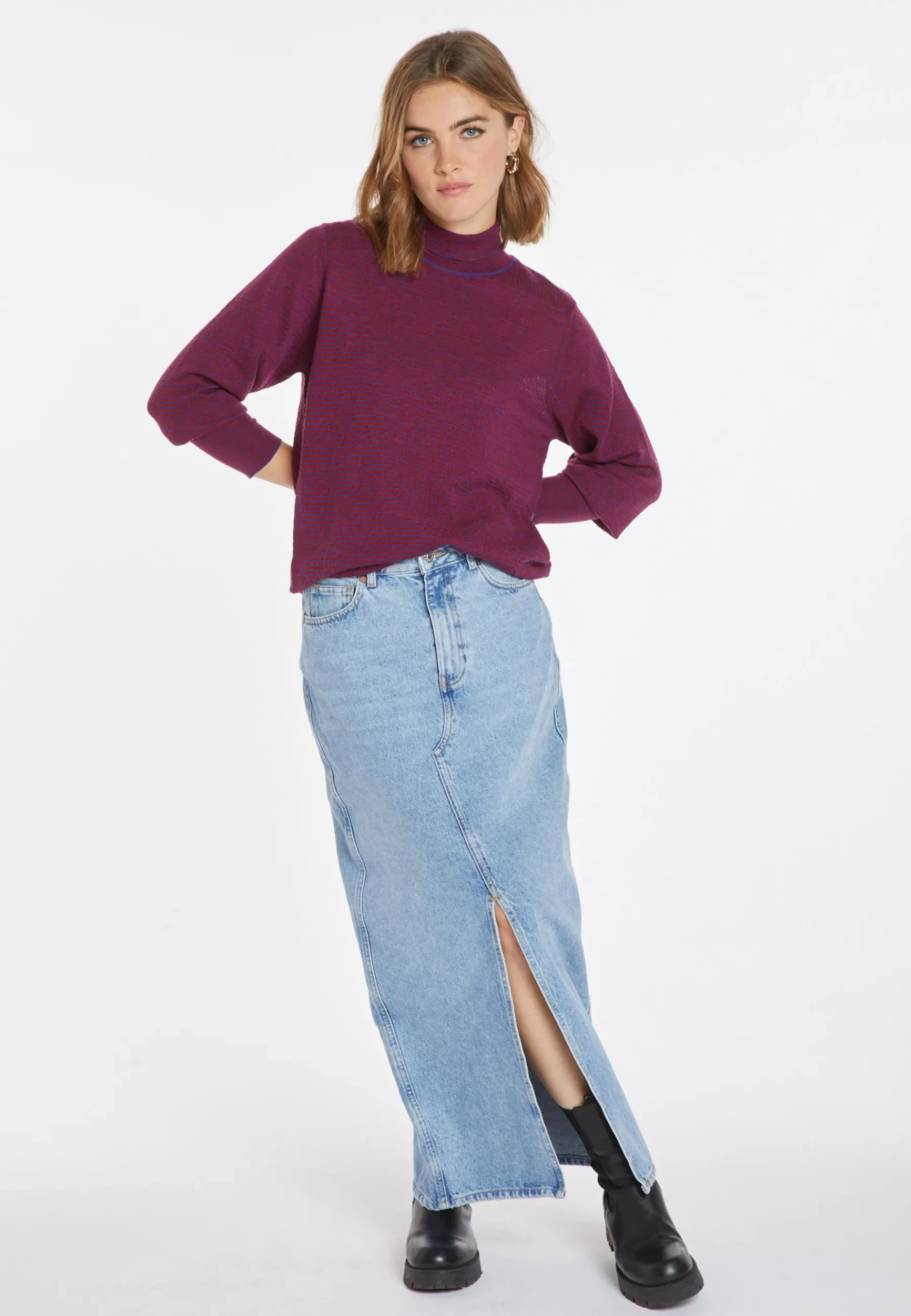 Montagut Pulls-Pull à rayures en laine mérinos - Coco 17-Violet
