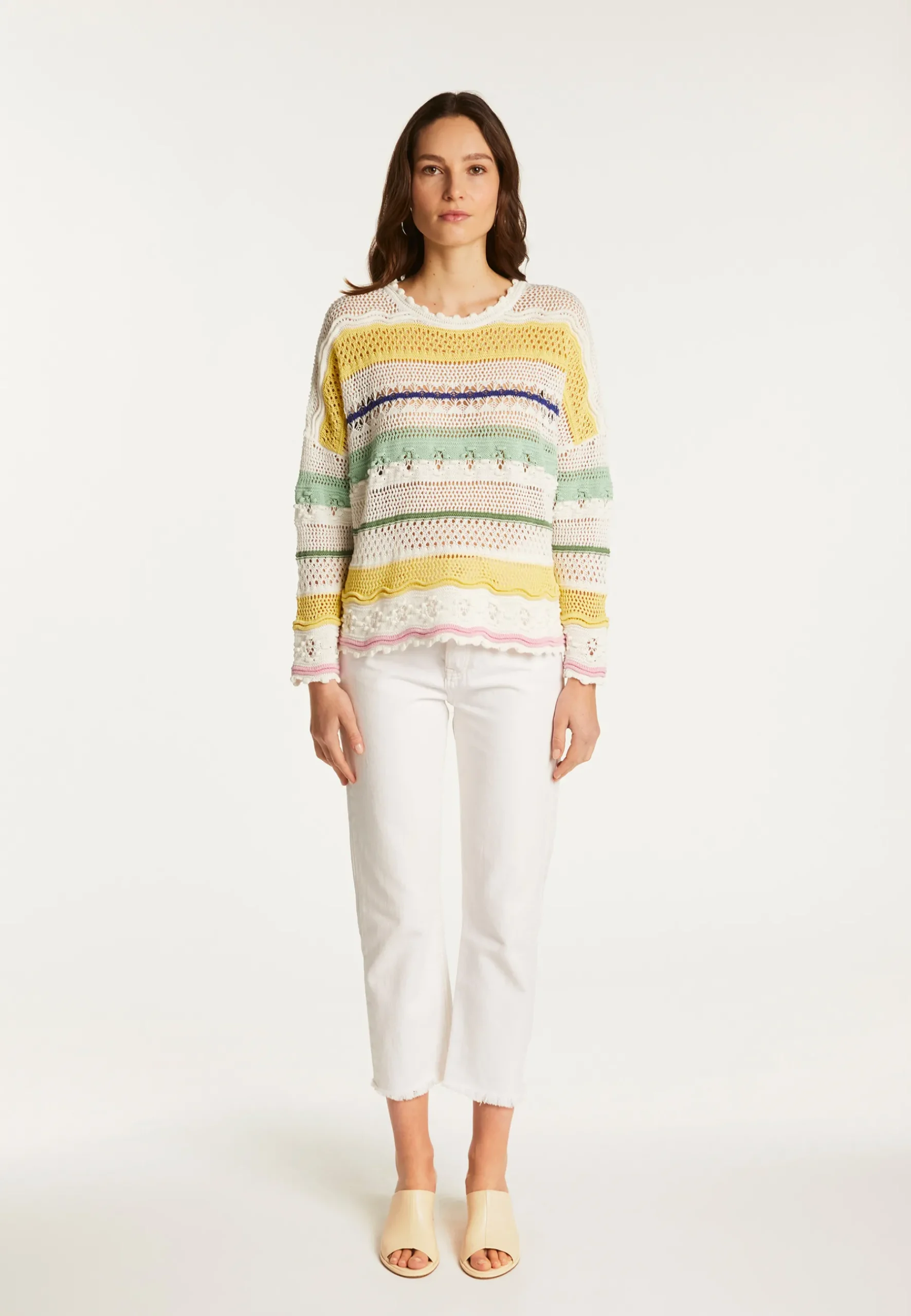 Montagut Pulls-Pull ajouré en coton - Danika 77-Bleu ciel